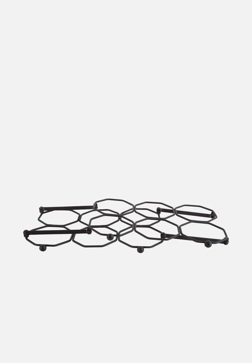 Present Time - Honeycomb wine rack - black