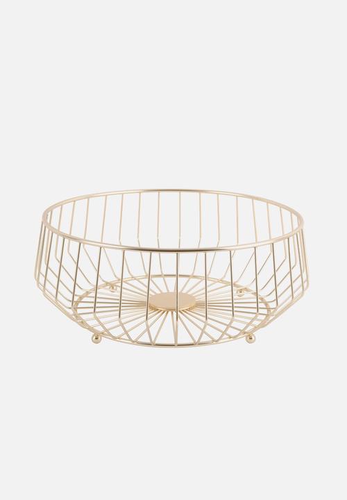 Present Time - Kink fruit basket - gold