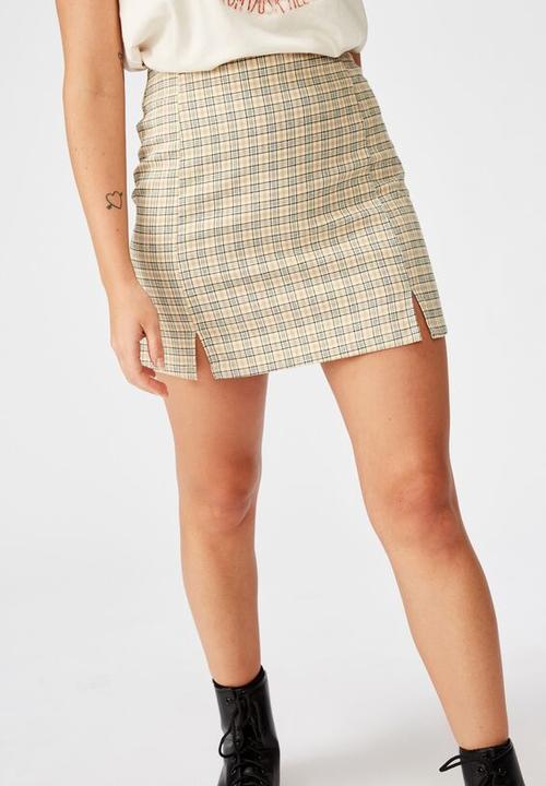 Factorie - Double split mini skirt - yellow