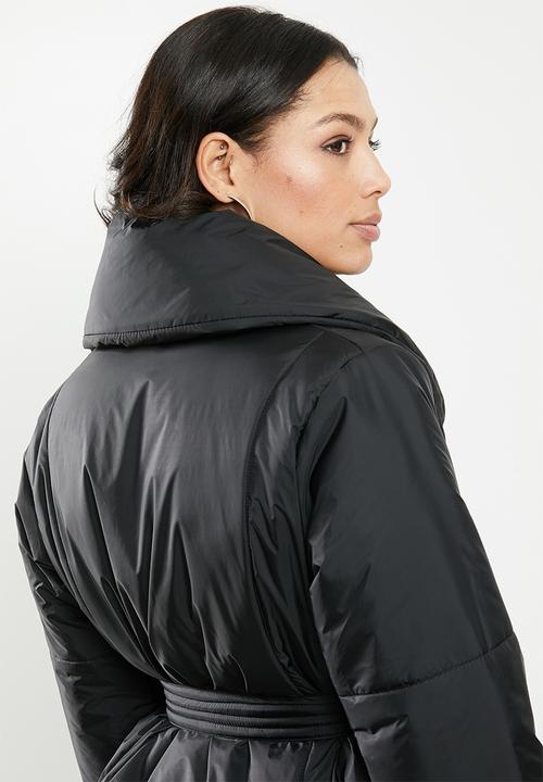 Missguided - Wrap puffer jacket - black