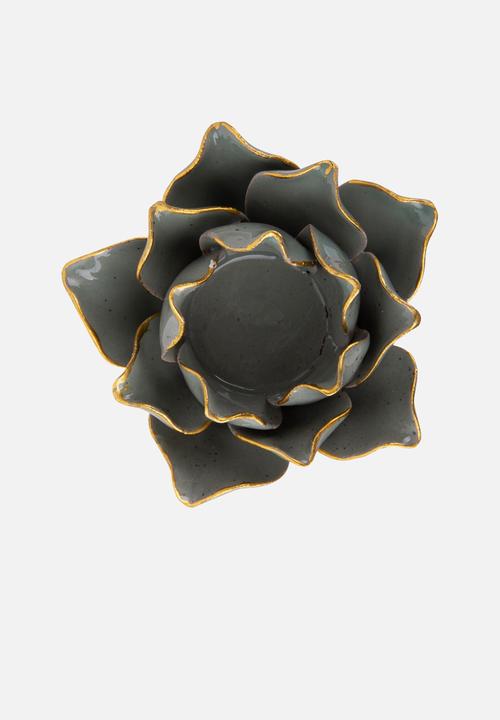 Present Time - Flower tealight holder - green