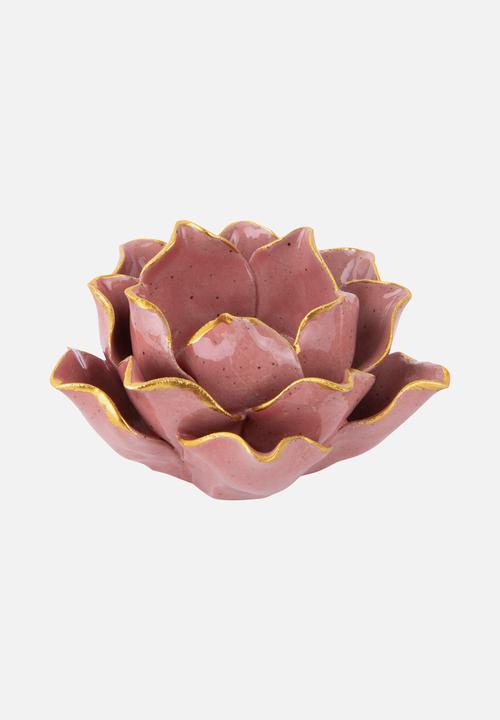Present Time - Flower tealight holder - pink