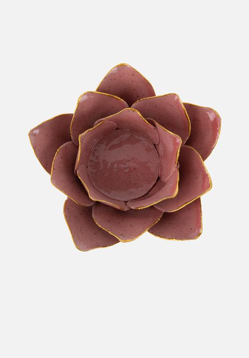 Present Time - Flower tealight holder - pink