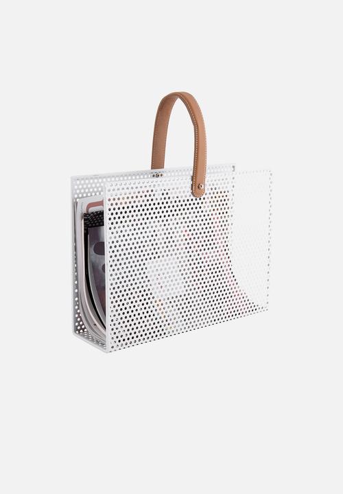 Present Time - Perky mesh magazine rack - white