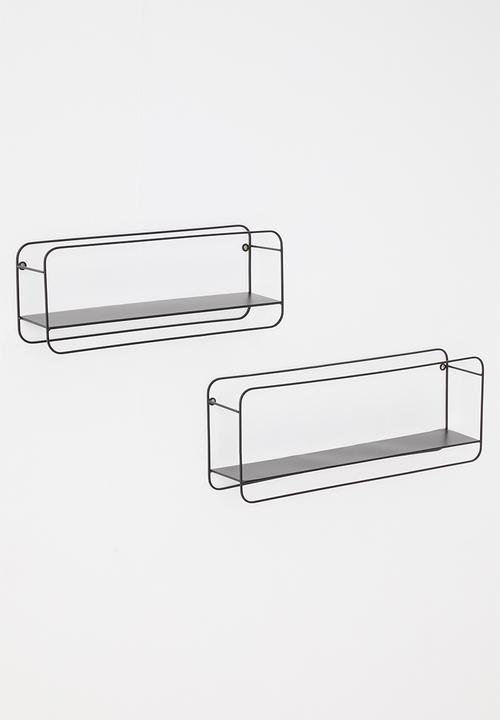 H&S - Metal wall rack set of 2 - black