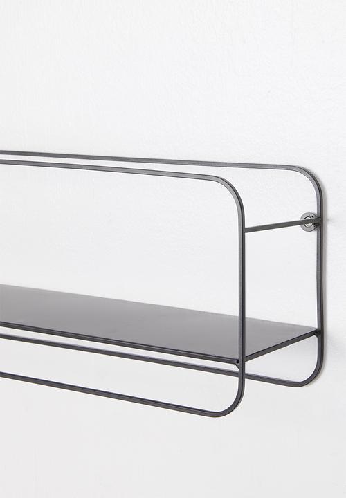 H&S - Metal wall rack set of 2 - black