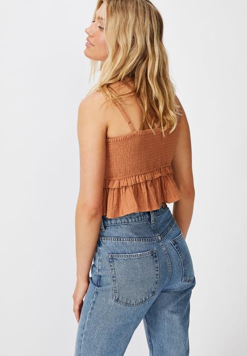 Cotton On - Gypsy shirred rouched bandeau - rust