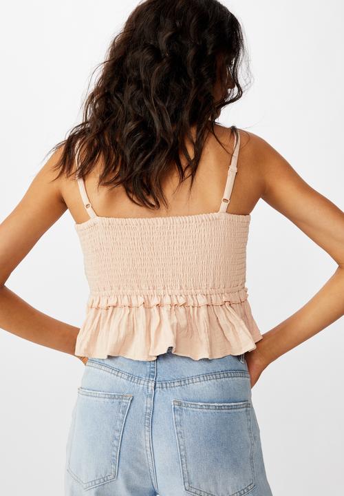 Cotton On - Gypsy shirred rouched bandeau - misty rose