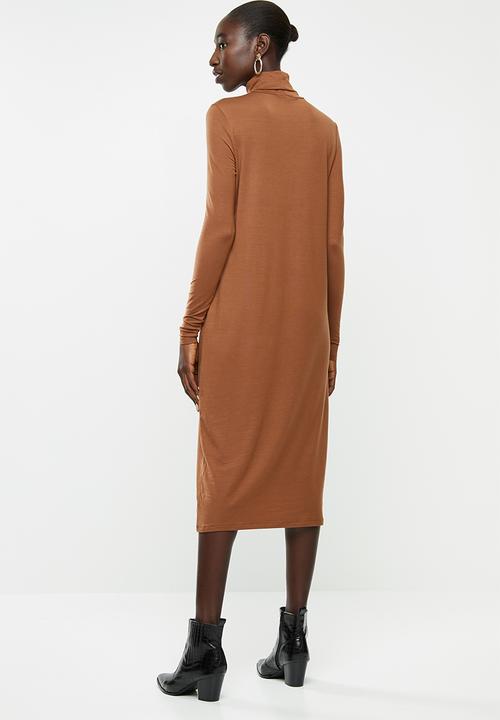 Vero Moda - Gava roll neck dress - brown