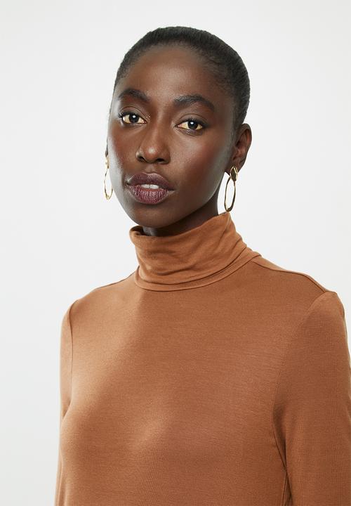 Vero Moda - Gava roll neck dress - brown