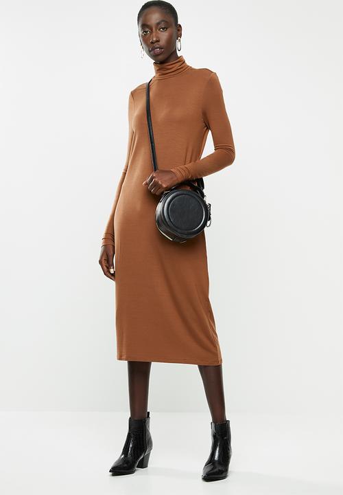 Vero Moda - Gava roll neck dress - brown