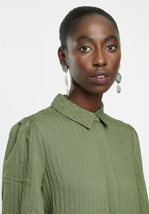 Vero Moda - Nicoline 3/4 striped tunic - khaki