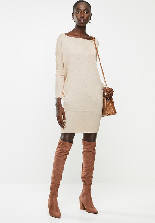ONLY - Skylar long sleeve dress - beige 