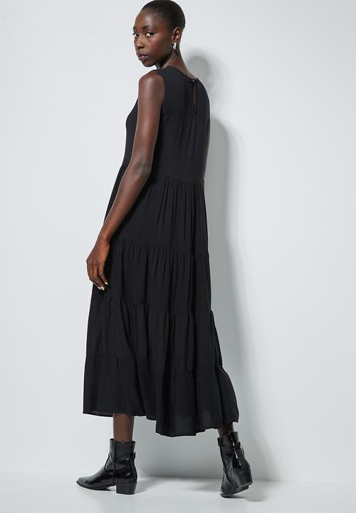 Superbalist - Sleeveless tiered dress - black