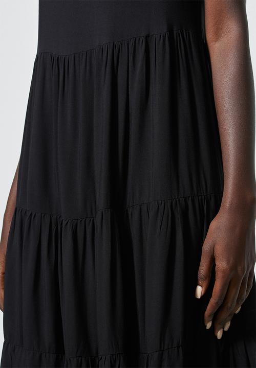 Superbalist - Sleeveless tiered dress - black