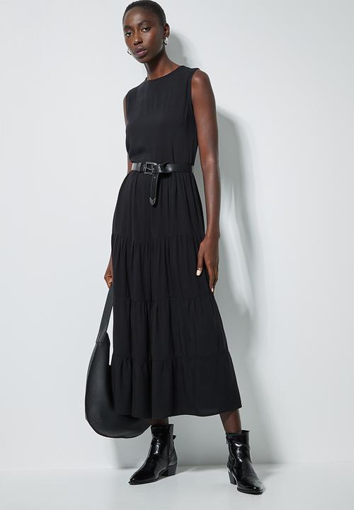 Superbalist - Sleeveless tiered dress - black