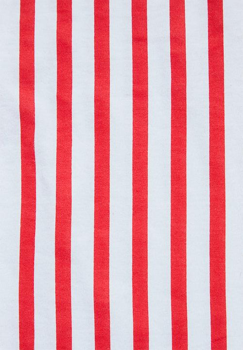 Superbalist - T-shirt dress with boxy sleeve - red & white 