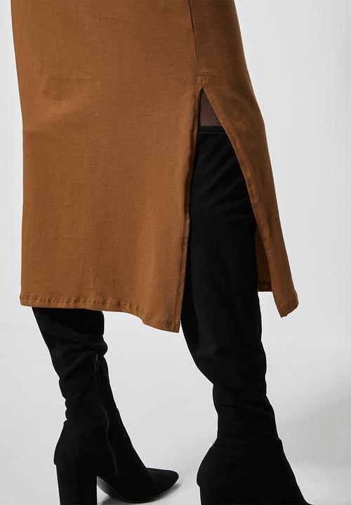 Superbalist - Crew neck T-shirt dress - brown