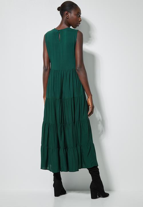 Superbalist - Sleeveless tiered dress - green