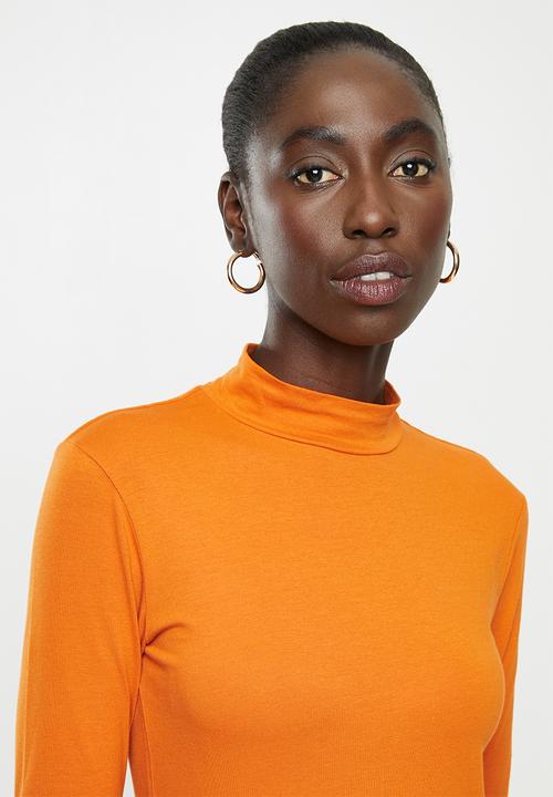 Jacqueline de Yong - Ava turtleneck dress - orange 