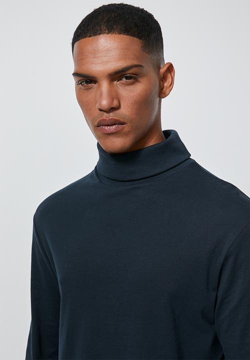 Superbalist - Plain roll neck tee - navy