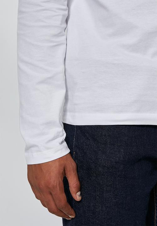 Superbalist - Plain roll neck long sleeve tee - white 
