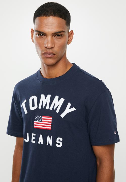 Tommy Hilfiger - Tjm USA flag short sleeve tee - navy