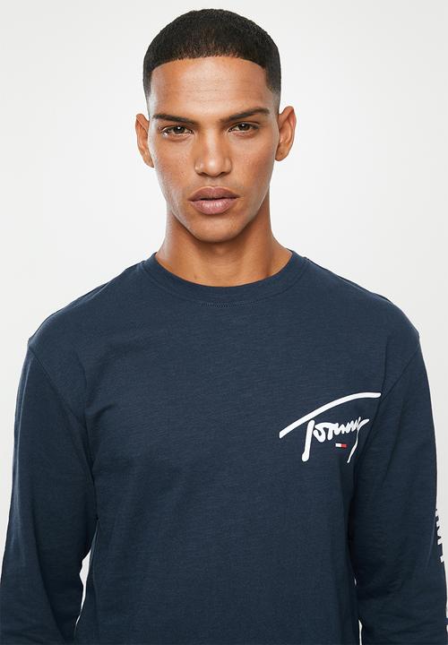Tommy Hilfiger - Tjm sleeve logo long sleeve tee - navy