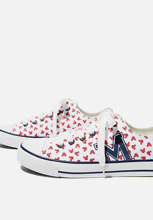 Cotton On - Mickey jodi low rise - white & red 