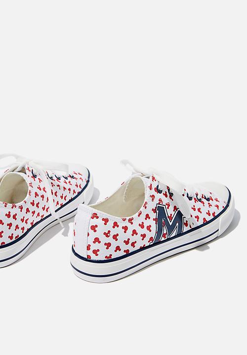 Cotton On - Mickey jodi low rise - white & red 