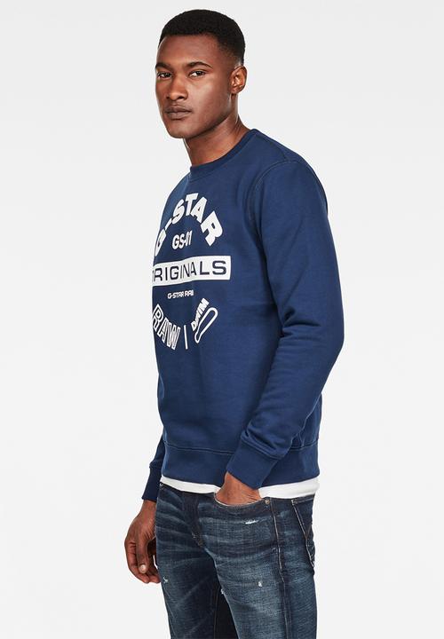G-STAR - Originals logo sweater - blue