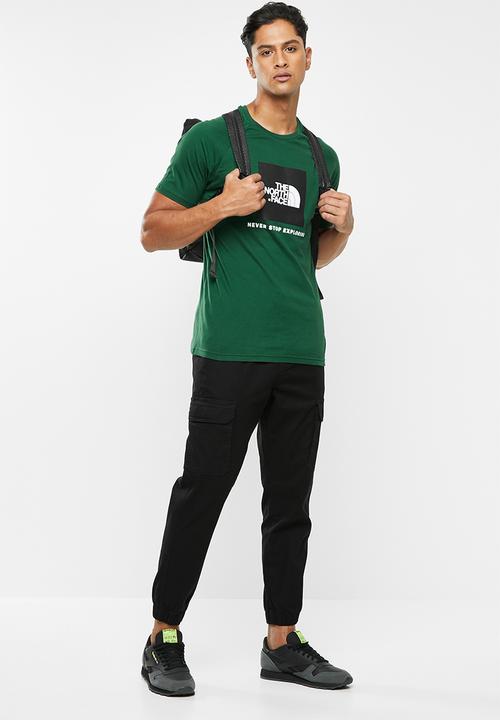 The North Face - Short sleeve raglan red box tee - green