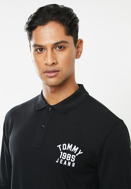 Tommy Hilfiger - Tjm chest logo long sleeve polo - black