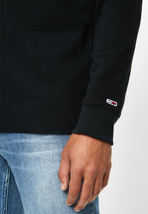Tommy Hilfiger - Tjm chest logo long sleeve polo - black