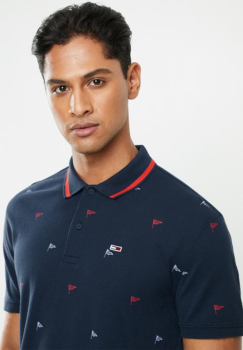 Tommy Hilfiger - Tjm allover print polo - navy