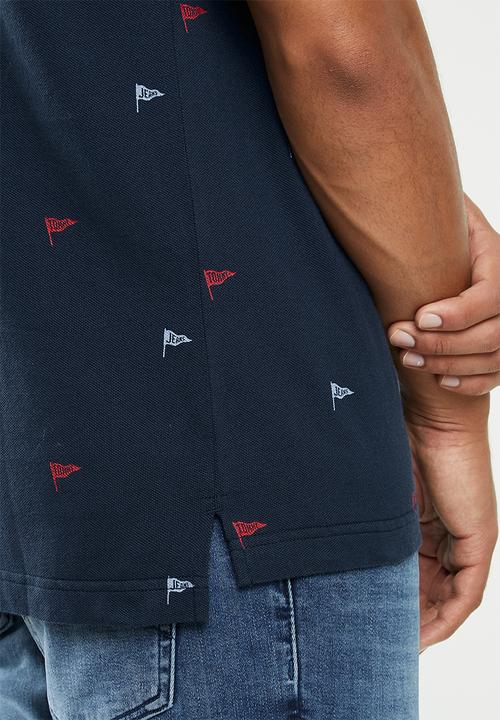 Tommy Hilfiger - Tjm allover print polo - navy