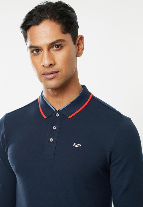 Tommy Hilfiger - Tjm stretch slim long sleeve polo - navy