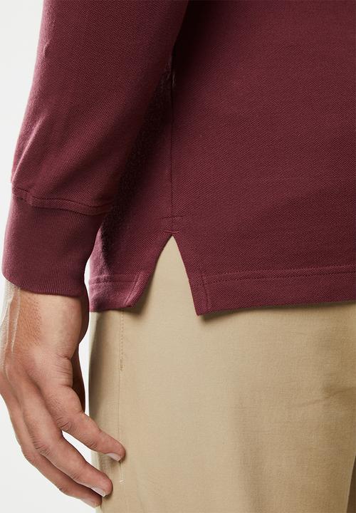 Tommy Hilfiger - Tjm stretch slim long sleeve polo - burgundy