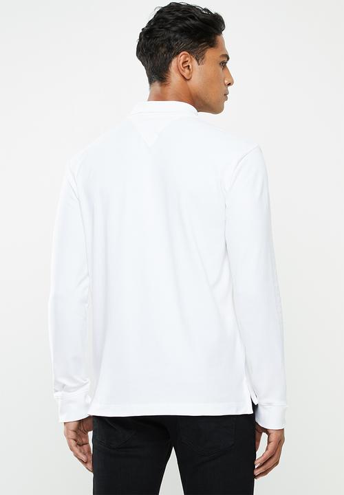 Tommy Hilfiger - Tjm chest logo long sleeve polo - white