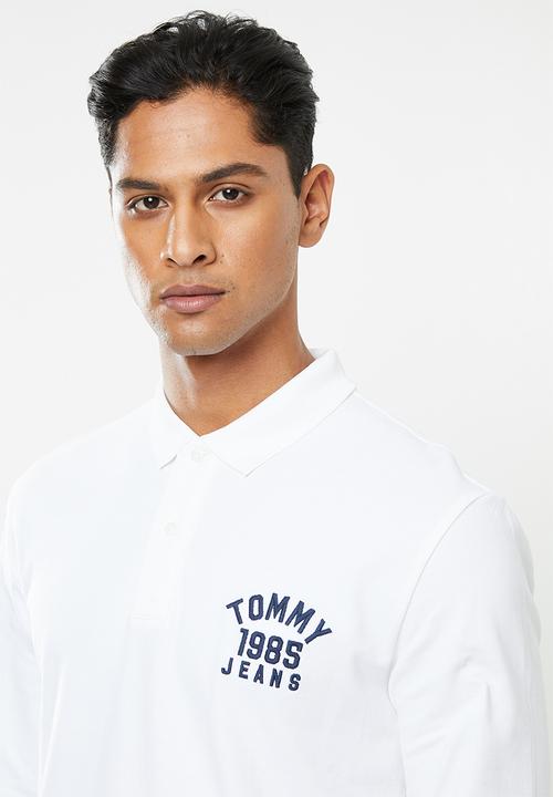 Tommy Hilfiger - Tjm chest logo long sleeve polo - white