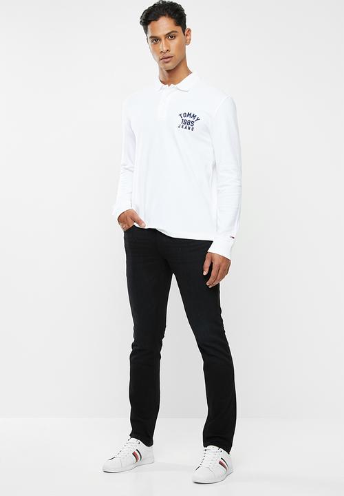 Tommy Hilfiger - Tjm chest logo long sleeve polo - white