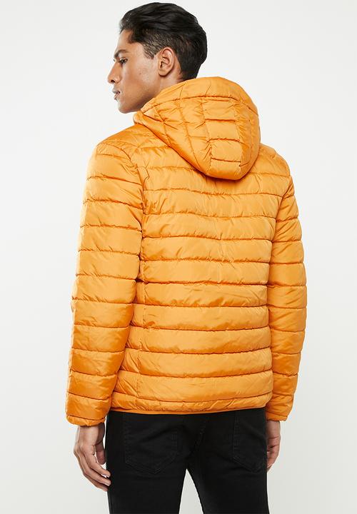 Only & Sons - George quilted hooded jacket - yellow