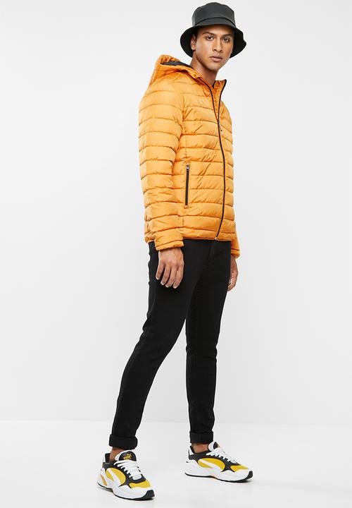 Only & Sons - George quilted hooded jacket - yellow