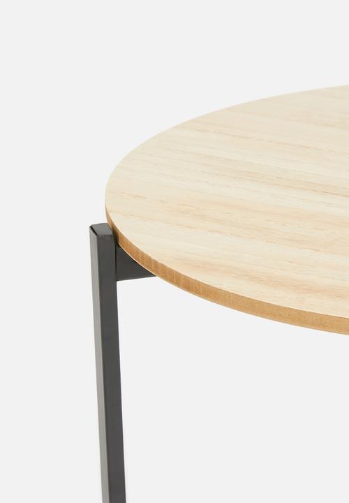 H&S - Harriet side table - natural & black