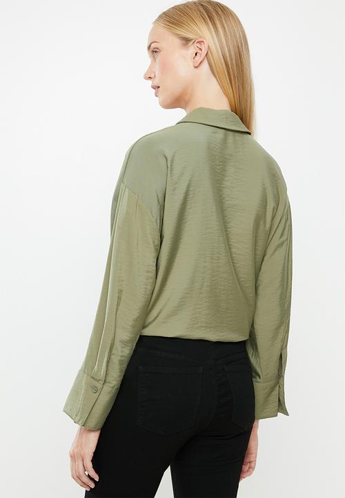 MANGO - Aloe long sleeve shirt - khaki