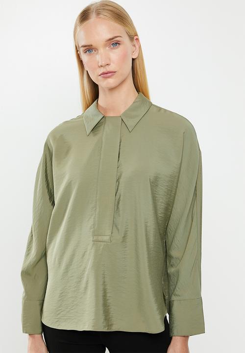 MANGO - Aloe long sleeve shirt - khaki
