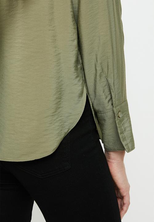 MANGO - Aloe long sleeve shirt - khaki