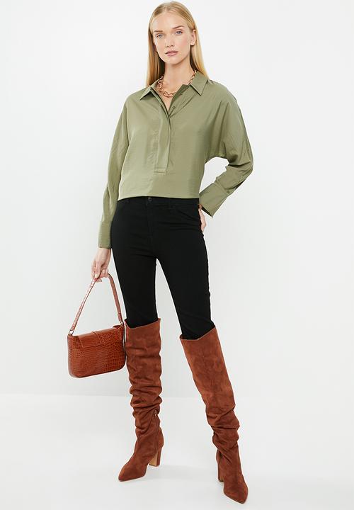 MANGO - Aloe long sleeve shirt - khaki