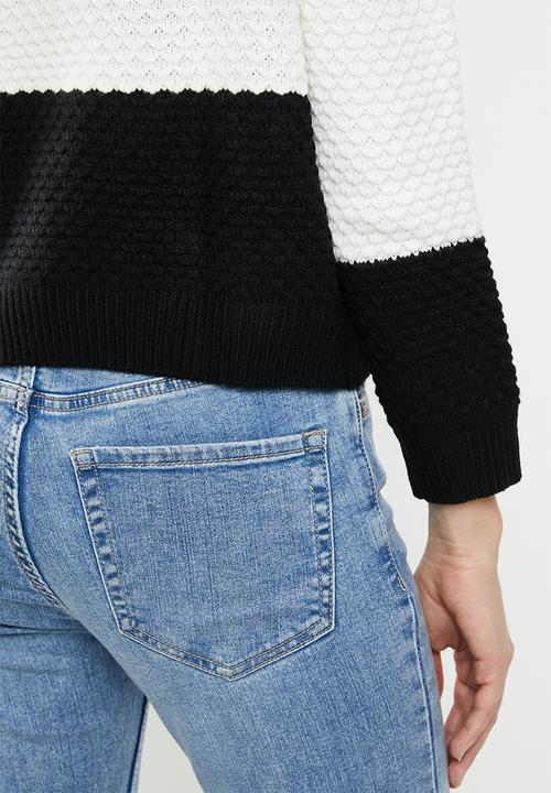 MANGO - Miriam knit sweater - white & black