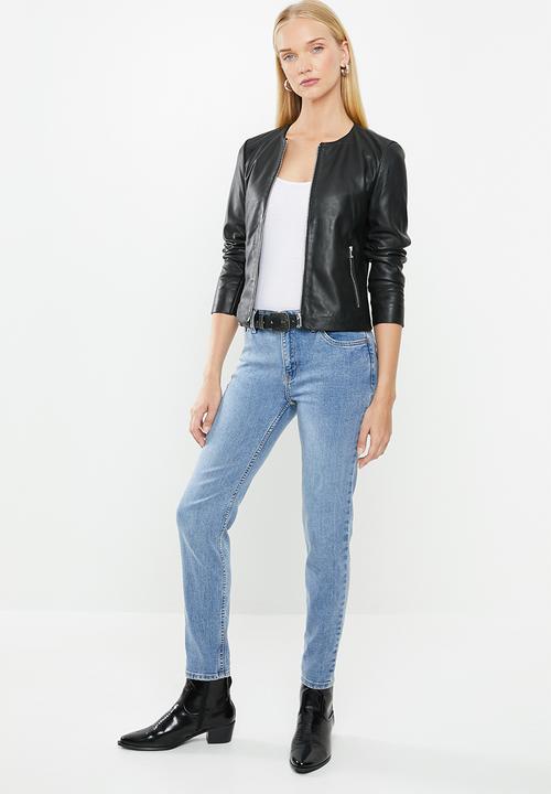 MANGO - Felipa leather jacket - black